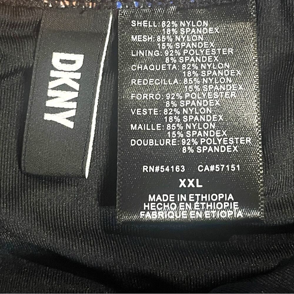 DKNY Tummy Control Halter Swimsuit Black Pink Blue XXL - Picture 5 of 5